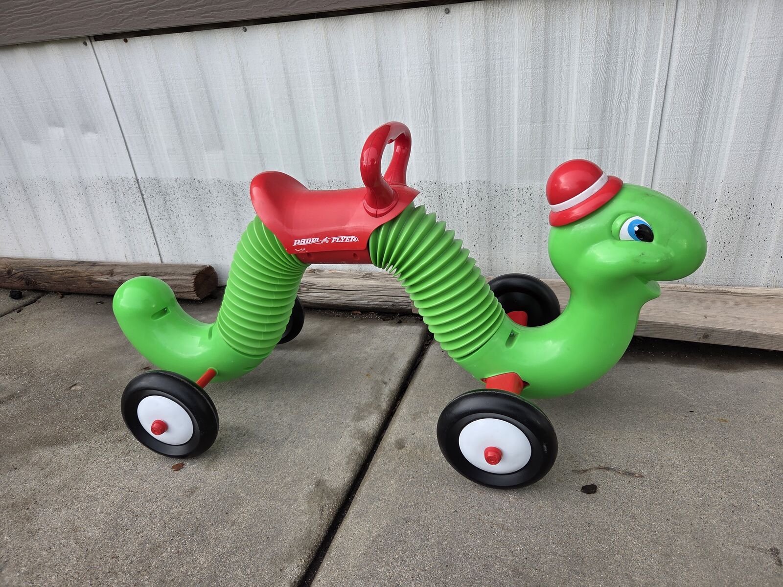 Radio Flyer The Inchworm ride-on toy.