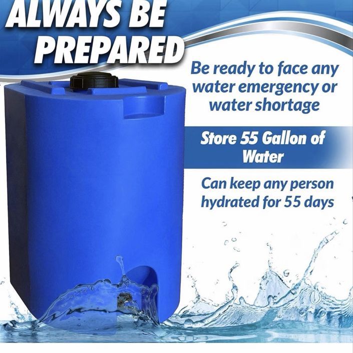 55 gallon water storage barrel