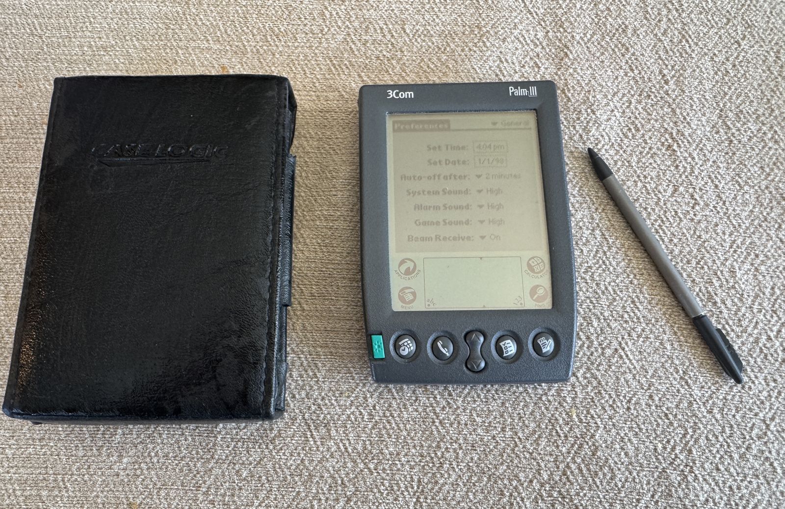 3Com Palm III Personal Organizer W/ Case & Stylus
