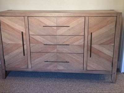 Chevron dresser and nightstands set