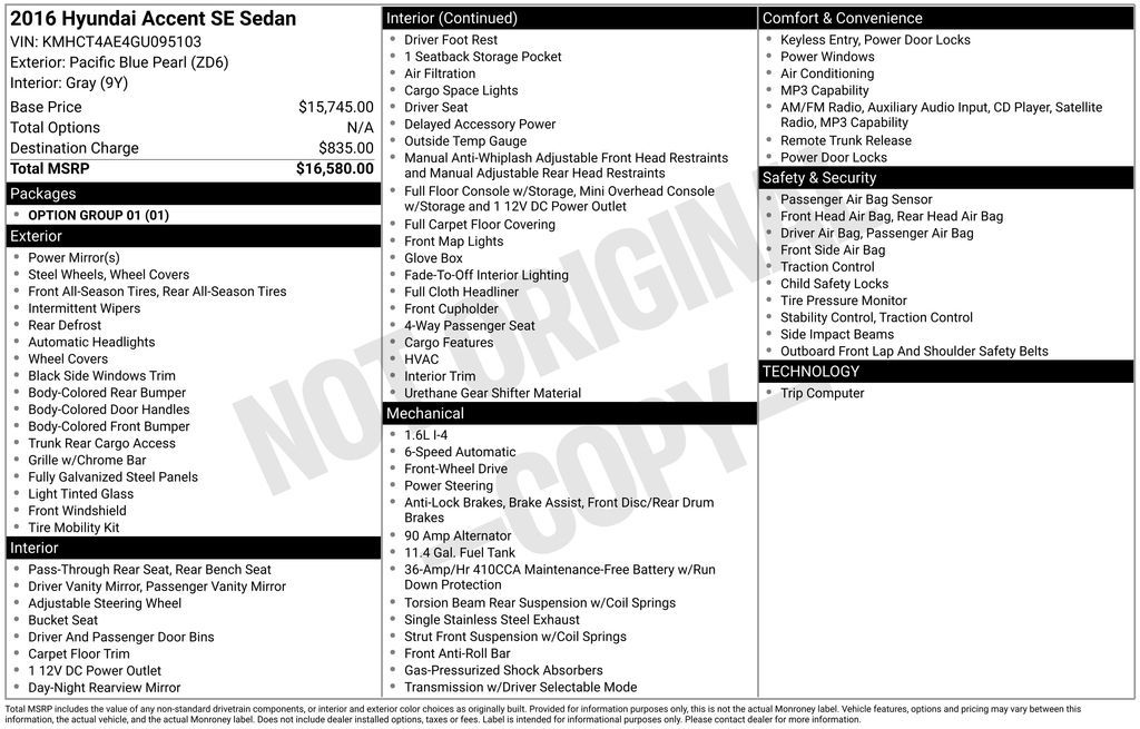 2016 Hyundai Accent SE