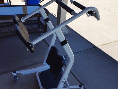 Sit-to-Stand Patient Lift with Padded Seat and Mobile Base for Safe Transfers