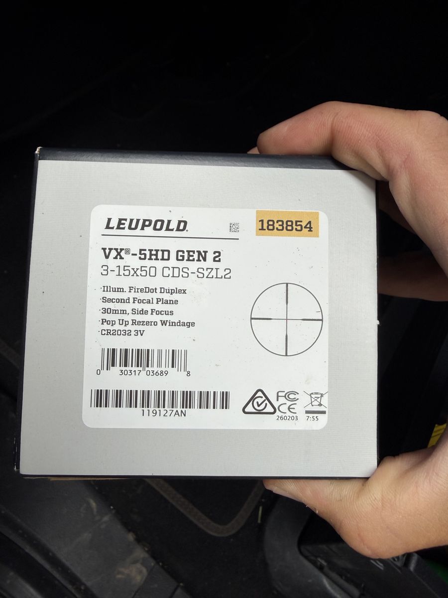 Leupold VX-5HD Gen 2 3-15x50 CDS-SZL2 Illum. FireDot Duplex Scope