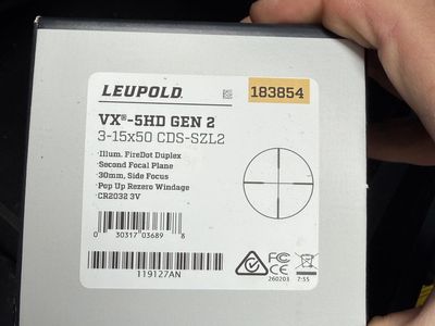 Leupold VX-5HD Gen 2 3-15x50 CDS-SZL2 Illum. FireDot Duplex Scope
