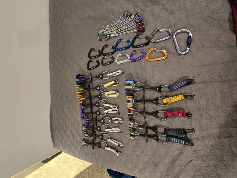 Cams, Carabiner's, and Stoppers