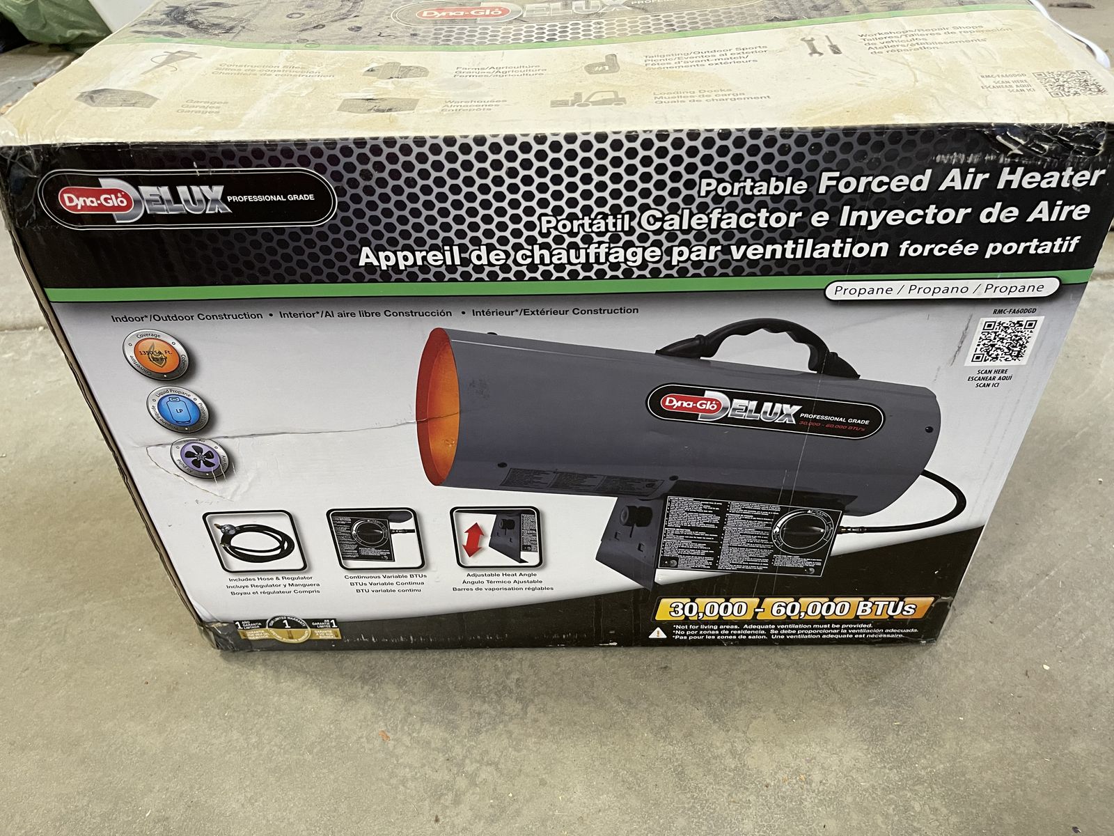 Dyna-Glo Delux 60K BTU propane heater