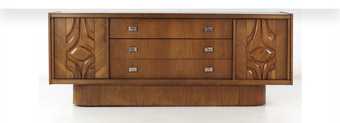 Beautiful Mid Century Modern Credenza, entertainment center, vintage MCM, Paul Evans Brutalist style