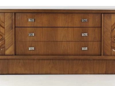 Beautiful Mid Century Modern Credenza, entertainment center, vintage MCM, Paul Evans Brutalist style