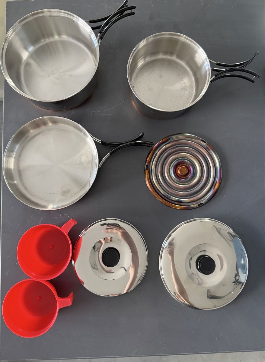 Texsport 7-Piece Camping Cook Set - Stainless Steel & Copper Bottom