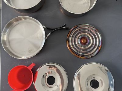 Texsport 7-Piece Camping Cook Set - Stainless Steel & Copper Bottom