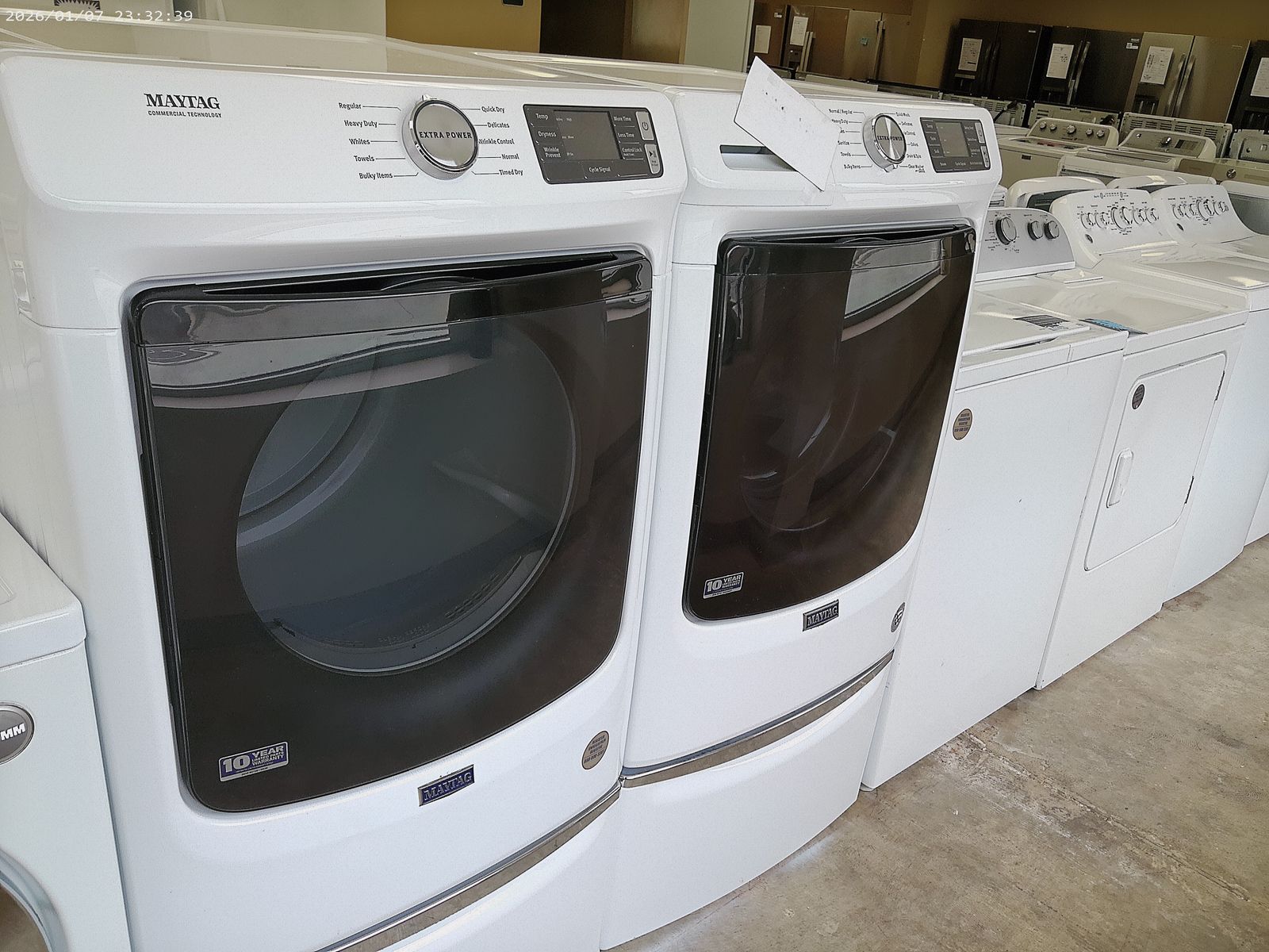 Maytag Front Load Washer and Electric Dryer~90 Day Guarantee~With Pesestals