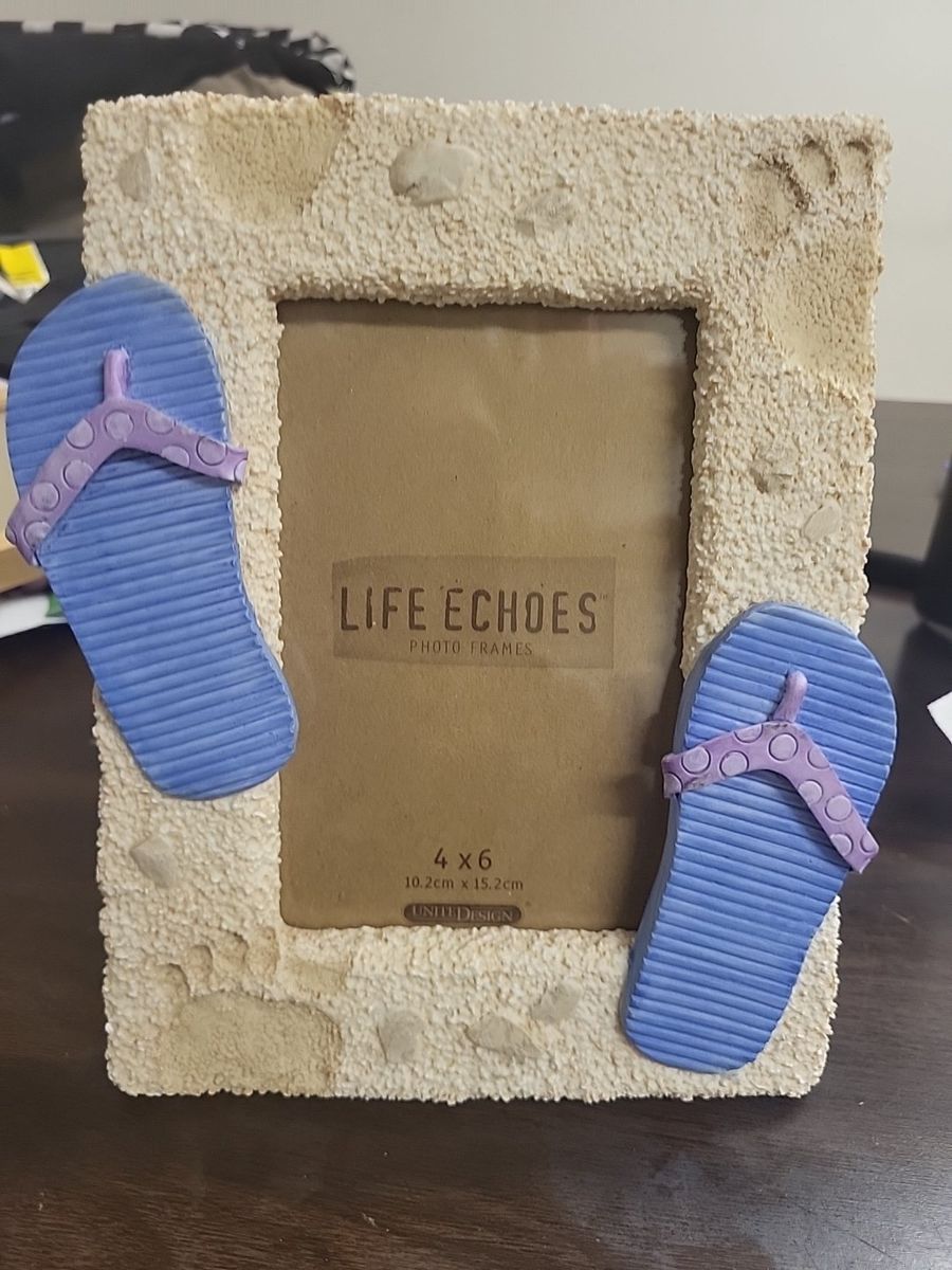 Life Echoes Unite Design 4x6 Beach Flip Flop Photo Frame Summer Decor
