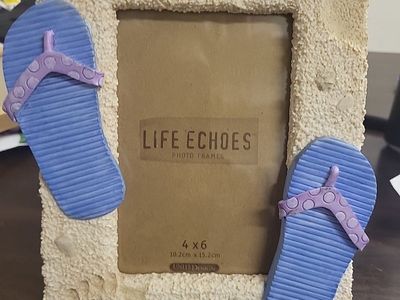 Life Echoes Unite Design 4x6 Beach Flip Flop Photo Frame Summer Decor