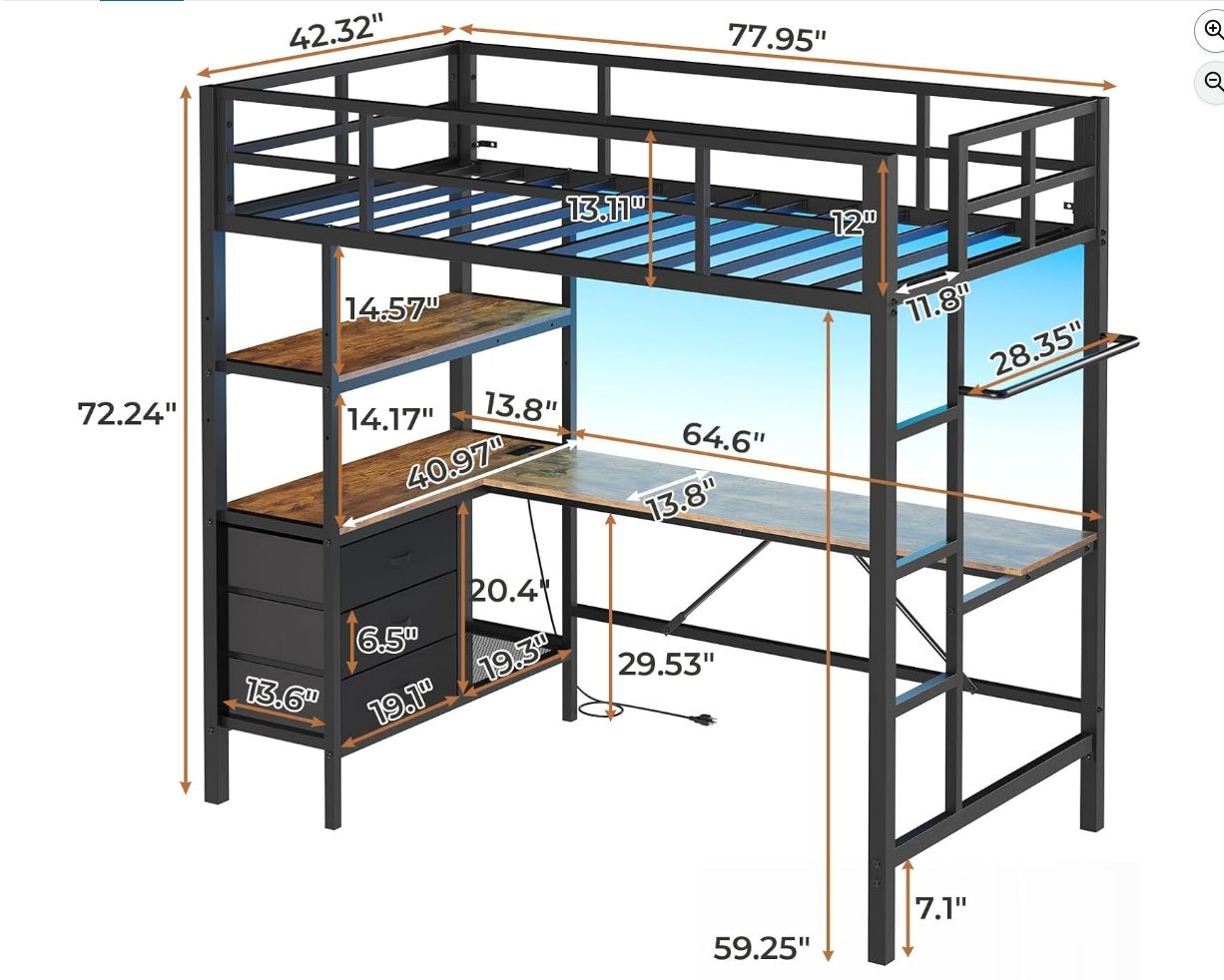 Twin loft bed
