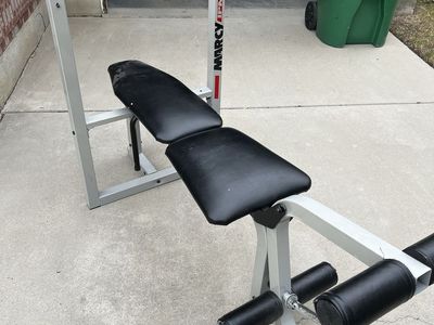 Weight bench, weights and rack.