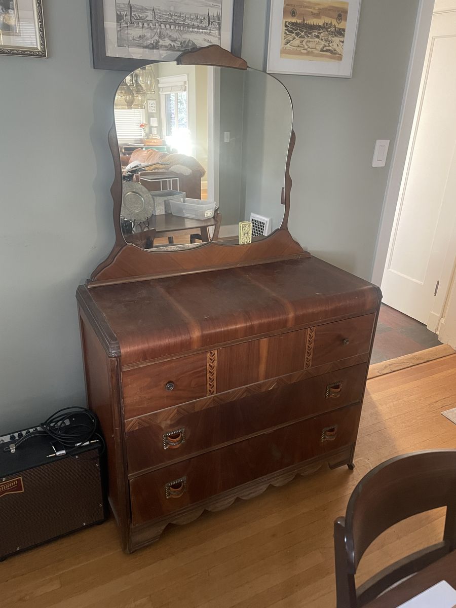 Vintage Art Deco Waterfall Dresser