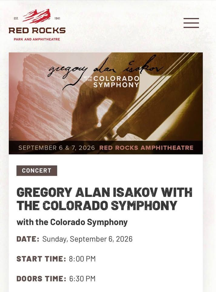 Gregory Alan Isakov with The Colorado Symphony 