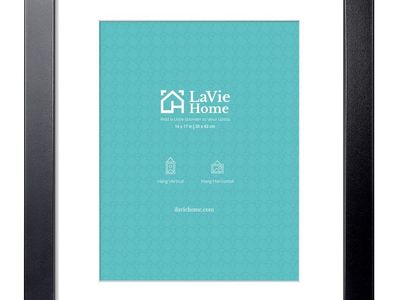 LaVie Home 11x14/14x17 Picture Frame, Black with Mat, Vertical/Horizontal Display