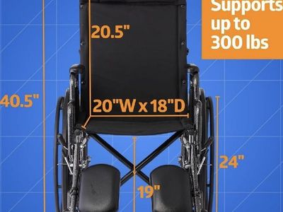 Medline Guardian Reclining Wheelchair 20” – Elevating Leg Rests