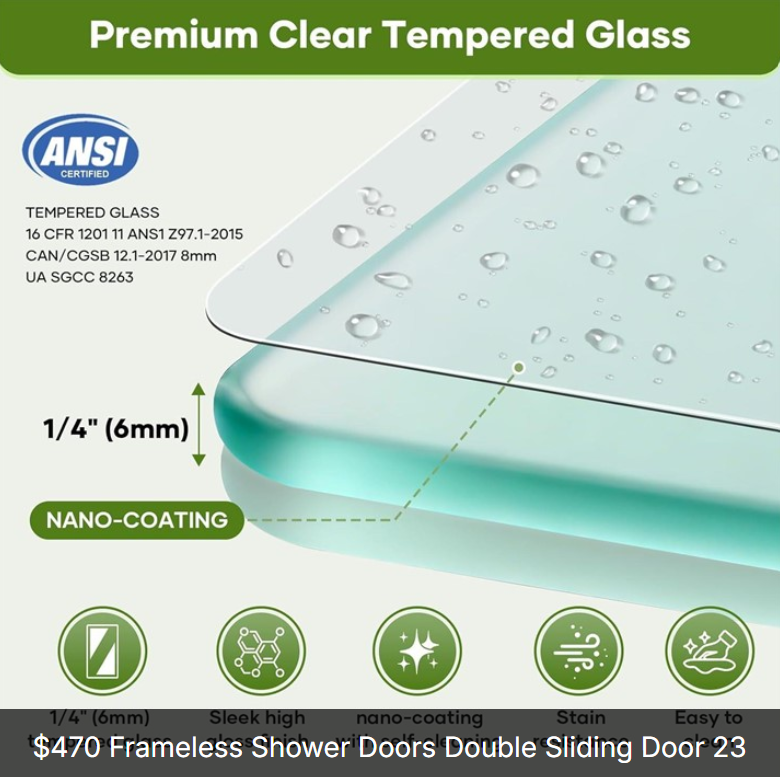 Frameless Shower Doors Double Sliding Door 23 - New