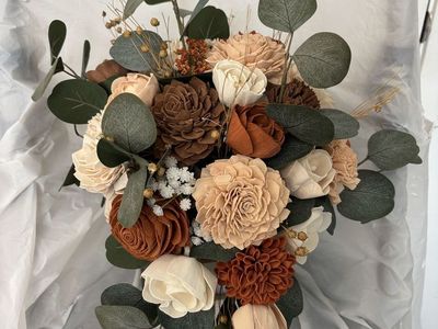 Handcrafted Sola wood flower wedding set