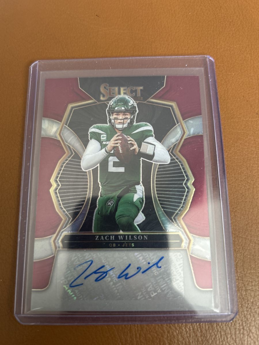 2022 Panini Select Zach Wilson 58/75 Foil Stamp Autographed Football Card - New York Jets Hand Signed Auto certified