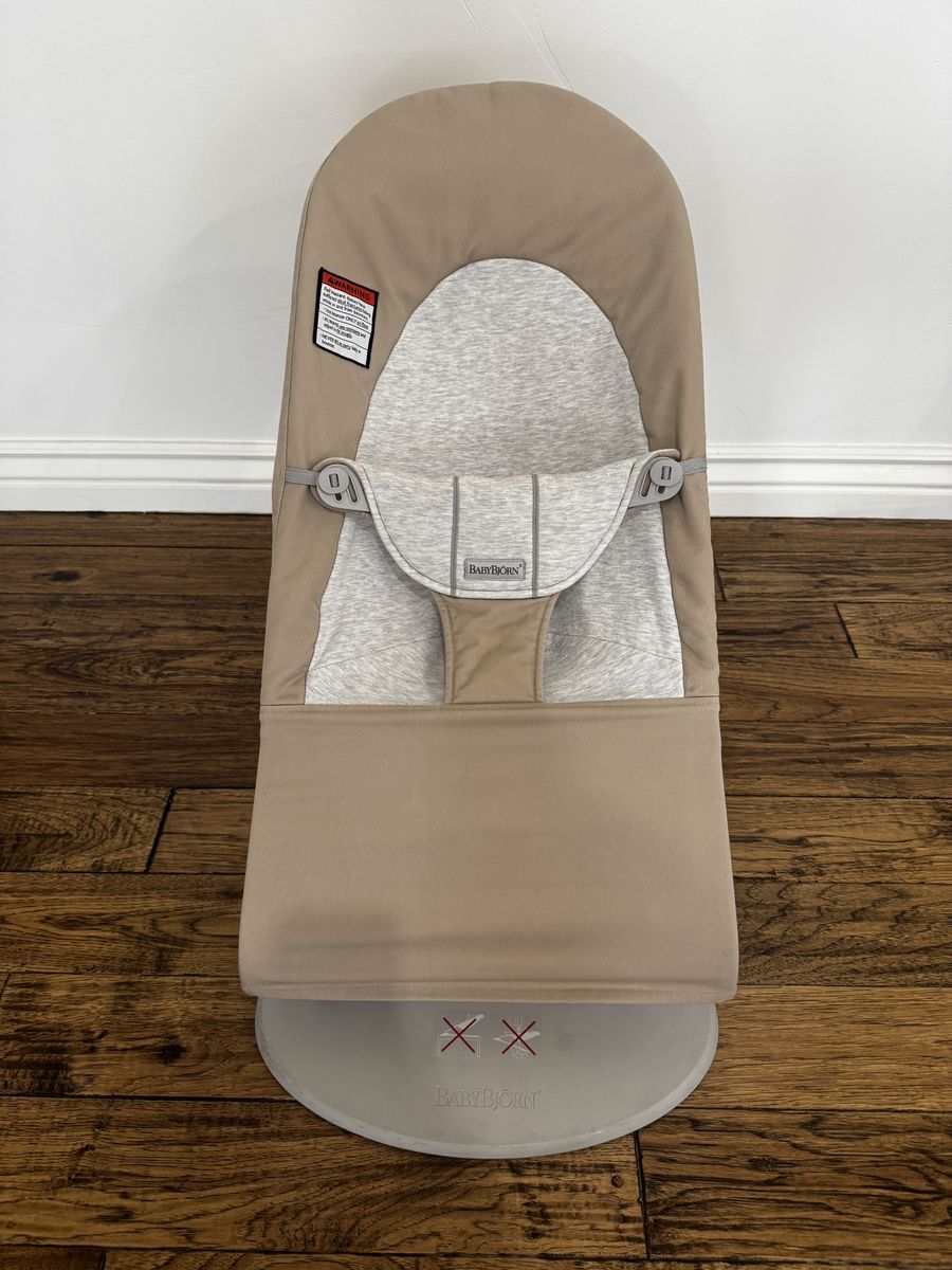 BABYBJORN Bouncer Bliss with Toy Bar - Beige/Gray - Gently Used Baby Bouncer