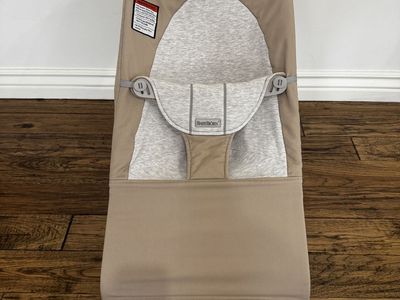BABYBJORN Bouncer Bliss with Toy Bar - Beige/Gray - Gently Used Baby Bouncer