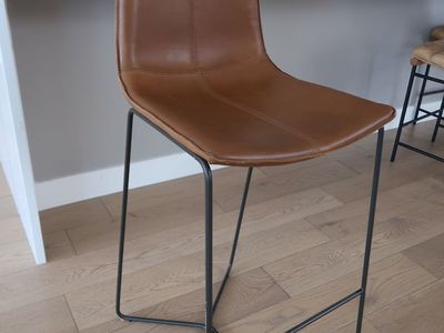 West Elm Slope Leather Barstools