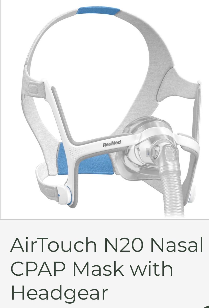 ResMed AirTouch N20 Nasal CPAP Mask with Headgear - Memory Foam Cushion