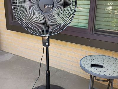 Oscillating Pedestal Stand Fan with Remote Control, Adjustable Height, 4 Speeds