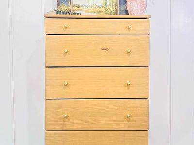 Modern Boho IKEA TARVA 5 Drawer Tall Dresser | TARVA IKEA Dresser Chest | Tall Dresser
