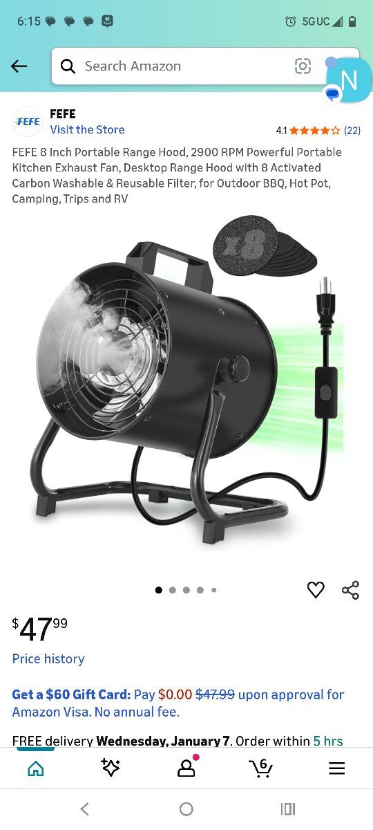 8 inch portable range hood new in the box