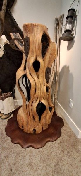 Large Pedestal Trophy Mount Hollowed out Log