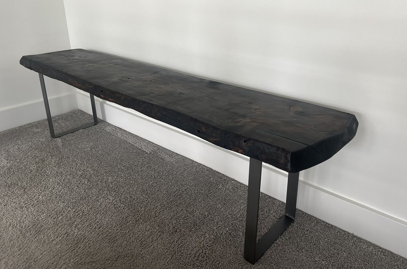 Handmade Live Edge Bench - 64" - Steel Legs