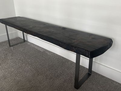 Handmade Live Edge Bench - 64" - Steel Legs