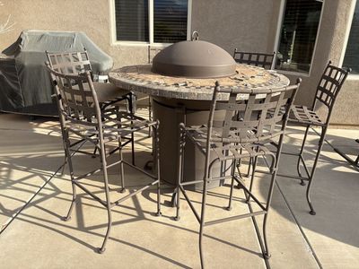 Tall Fire Pit with chairs
