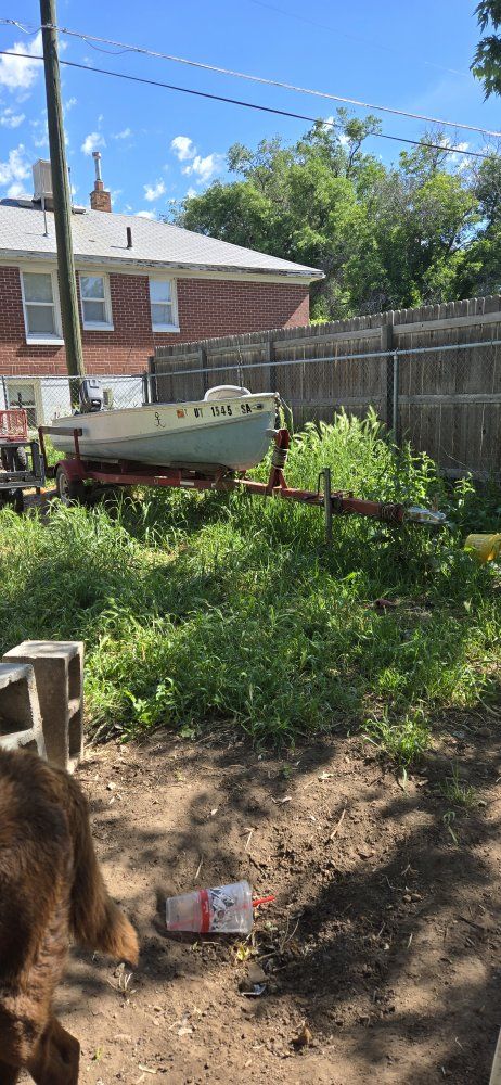 14 Foot Aluminum Fishing/Hunting Boat, Motor and Trailer and other stuff