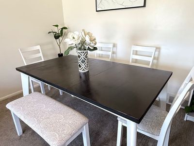 Beautiful mcm dining table w 4 chairs and bench