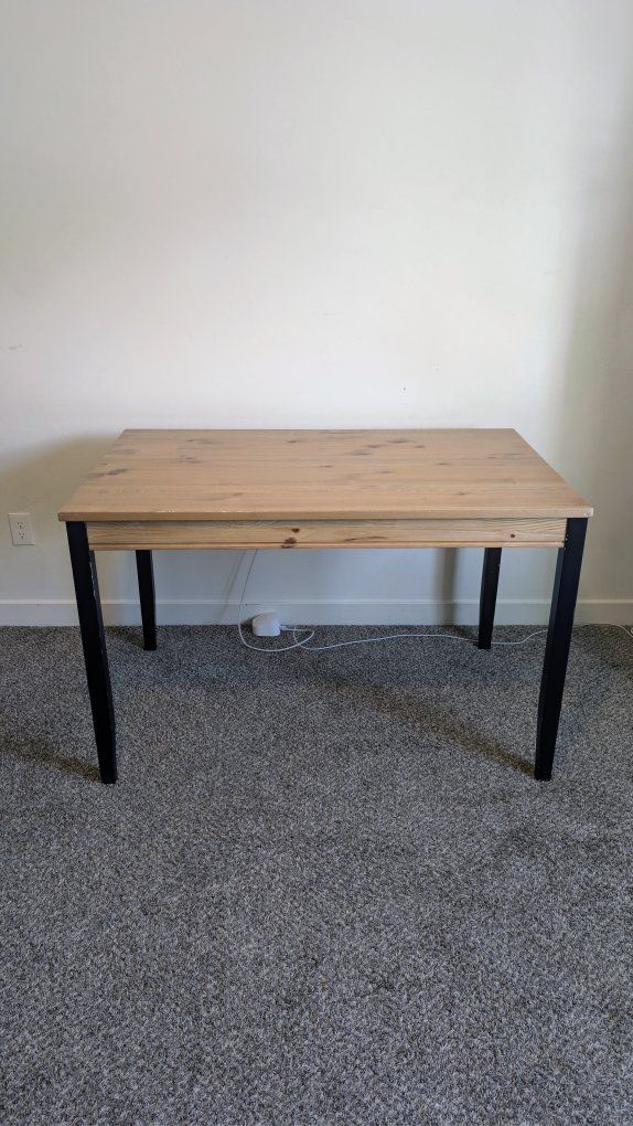 Table - brown with black legs