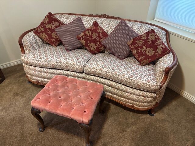 Antique Sofa & Ottoman totally refurbished