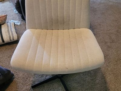Upholstered Channel-Tufted Swivel Desk Chair - Beige Oversized