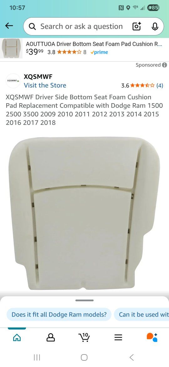 replacement foam for dodge 04 05 truck