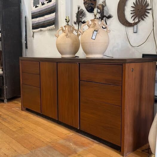 Midcentury Walnut 6 Drawer Credenza