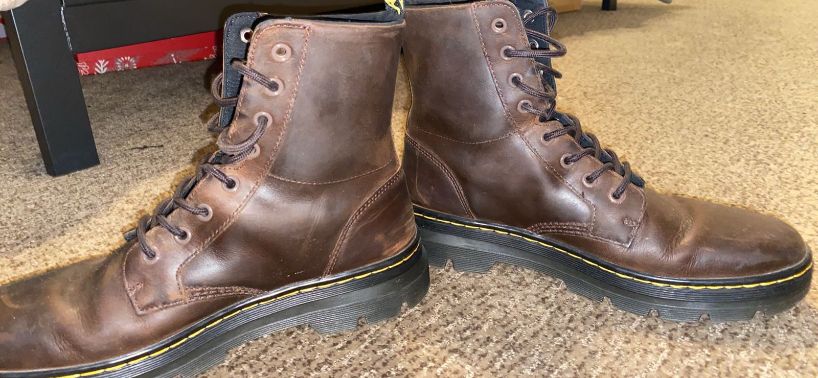 Dr. Martens Men's Brown Leather Lace-Up Boots size 10 feel like 10.5/11 Excellent Condition