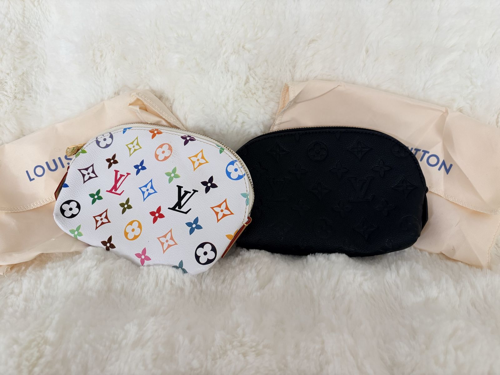 2 - Leather LV Makeup Bags New
