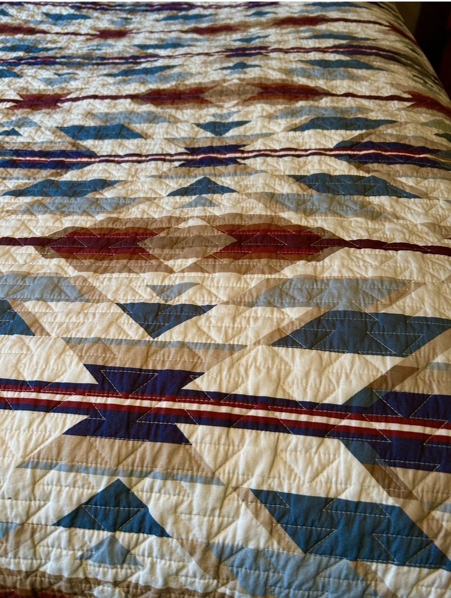 Pendleton King Prairie Springs Coverlet Set - 1 Coverlet & 2 King Shams, Quilted Tans Browns Blues
