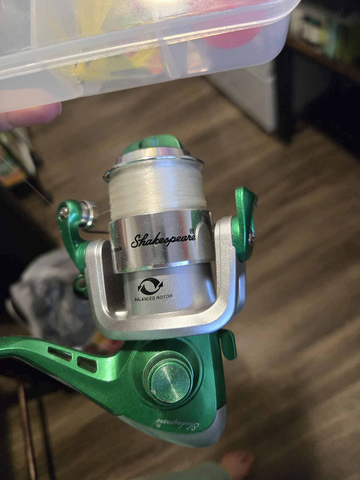 Shakespeare fishing rod and tackle box