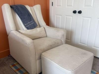 Crate & Barrel Powered Recliner & Ottoman