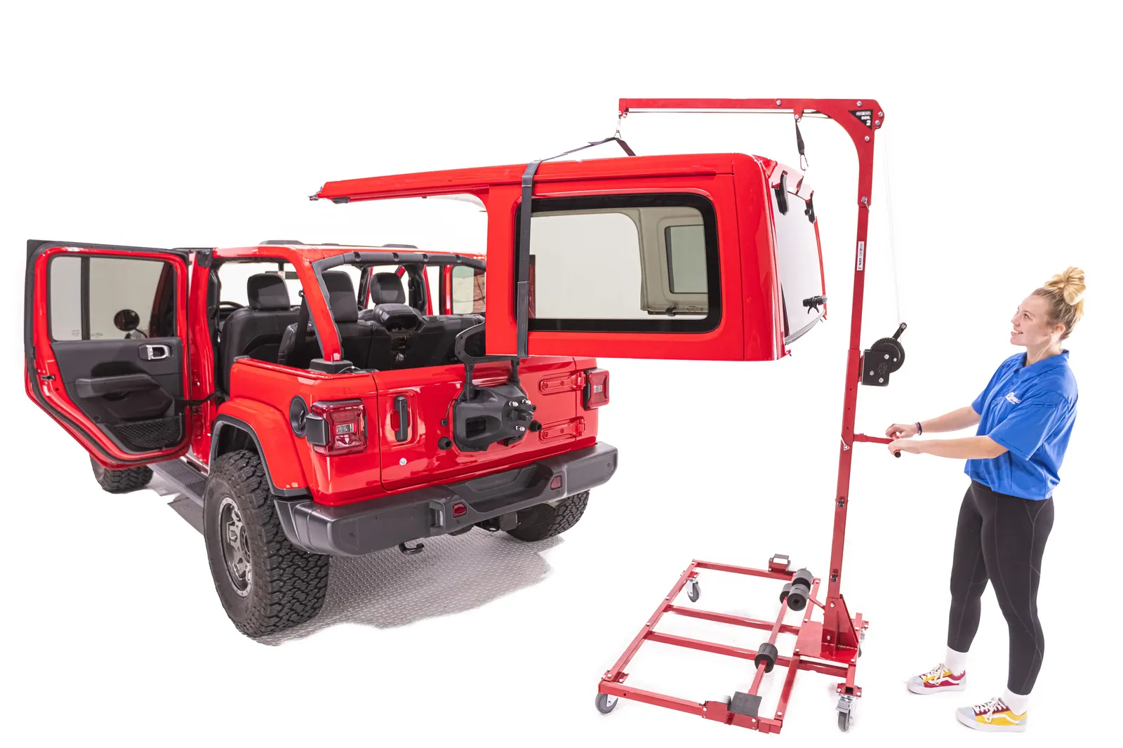 Lange Hoist‑A‑Cart Gen 2 Jeep Hardtop Lift – Assembled, Like New + Cover